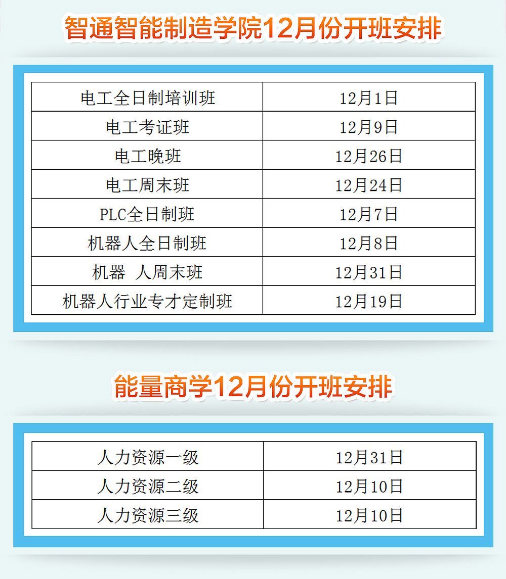 智通培訓(xùn)12月份開班通知02